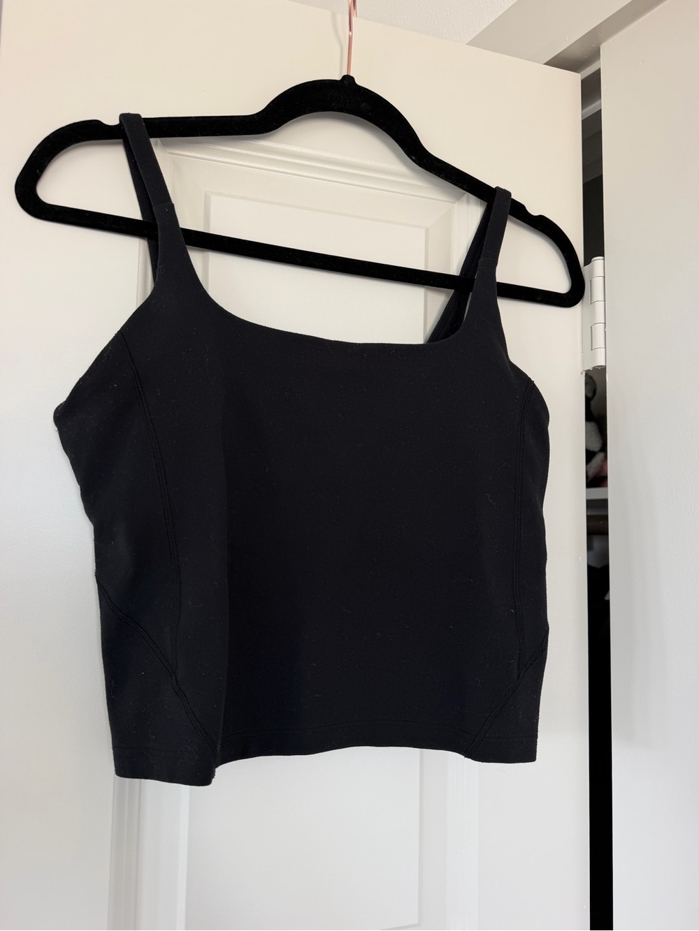 lululemon athletica Black Square Neck Tank Cropped Fit